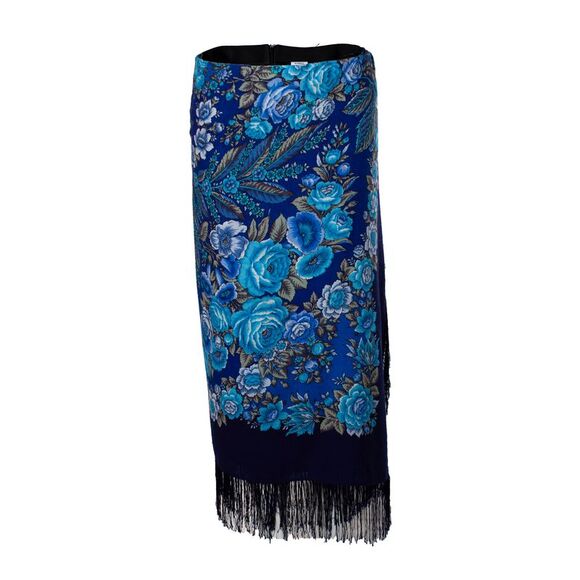 Vetements Scarf fringe skirt in blue - Picture 1 of 6